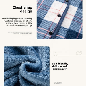 Couverture européenne américaine portable Fermeture à boutons confortable <span class=keywords><strong>Rayé</strong></span>/<span class=keywords><strong>Plaid</strong></span> Chaleur Polyester Poncho Châle pour bureau à domicile - Product Image 2