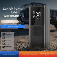 Gonfleur de pneus portable 80W 150PSI 19 cylindres, pompe à air sans fil double alimentation, jauge numérique, LED SOS, batterie externe USB, voiture, moto, vélo