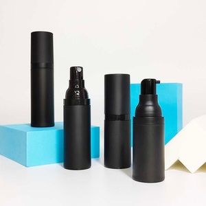 Airless Lotion Spray 15ml 50ml 30ml Matt Black Airless <b>Pump</b> <b>Bottle</b> Frosted for Serume - Product Image 5