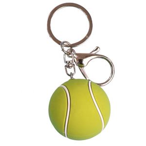 Llavero de Pelota de Tenis de Silicona, Diseño Deportivo 3D, Mosquetón, Verde, Duradero, Estilo Simple - Product Image 1