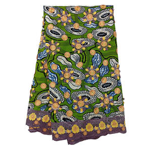 <span class=keywords><strong>Nigerian</strong></span> isch bestickter Guipure Voile Stoff 5 Yards Baumwoll wachs Spitzens toffe - Product Image 3