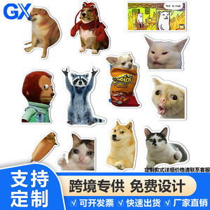 Aimants de réfrigérateur flexibles et réutilisables pour emojis, chats et chiens amusants, pour la décoration de bureaux et d'armoires, à thème touristique, pour l'exportation - Product Image 5