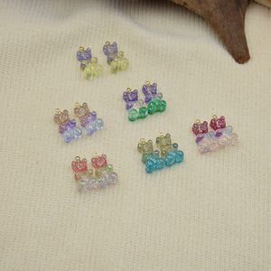 Resin <b>Gummy</b> <b>Bear</b> Charm | Colorful Candy Pendants for Jewelry Making Necklace & Bracelets - Product Image 2