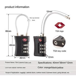 BBDHOME TSA716 Customizable 3-digit Password Lock Steel Cable TSA <strong>Padlock</strong> <strong>for</strong> <strong>Suitcase</strong> - Product Image 6