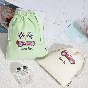 Eco-Friendly 8Oz Cotton <b>Canvas</b> Drawstring Toy Thanksgiving Gift Packaging Bag Custom Logo <b>Printed</b> Soild <b>Canvas</b> Gift Dust Bag - Product Image 1