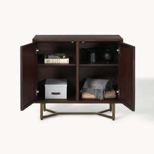 2025 Light Luxury Style <strong>Dark</strong> Brown Retro Simple Accent Cabinet <strong>Wood</strong> <strong>Sideboard</strong> with 2 Doors for Bedroom Living Room - Product Image 3