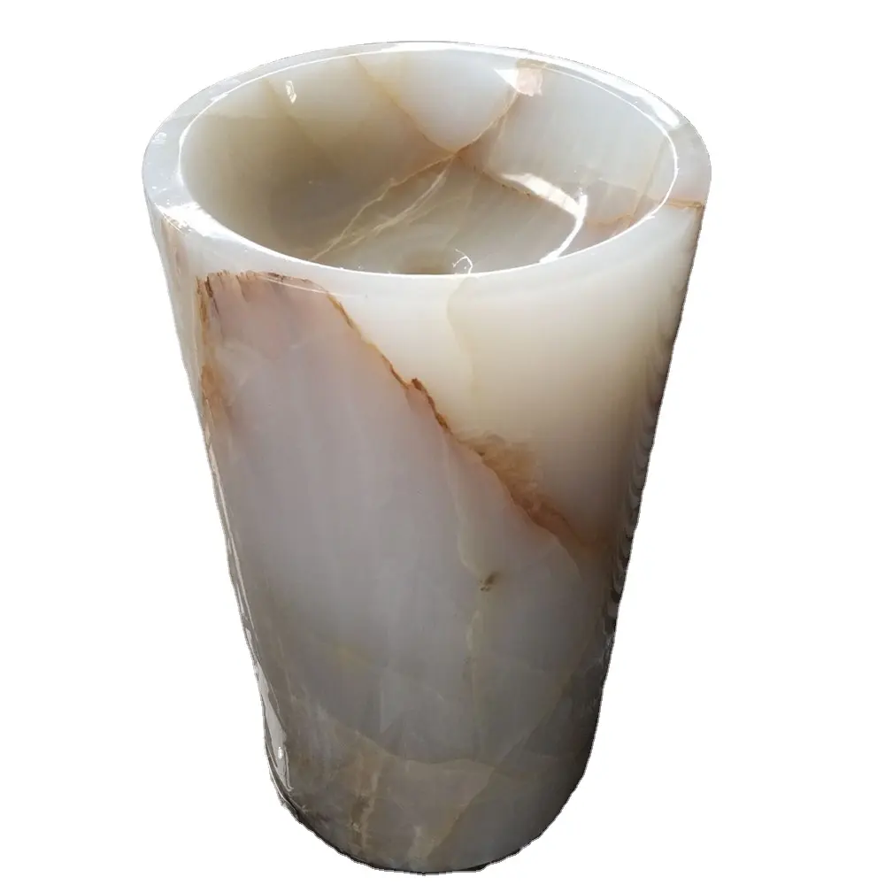 Bianco Onyx Piedistallo Lavelli, White onyx Vessel Lavelli, white onyx Lavelli Da Bagno