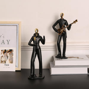Ornamenti di personaggi della Band creativa in resina musicale cantante <span class=keywords><strong>chitarrista</strong></span> figura statua artigianato decorazione del Desktop per la casa - Product Image 4