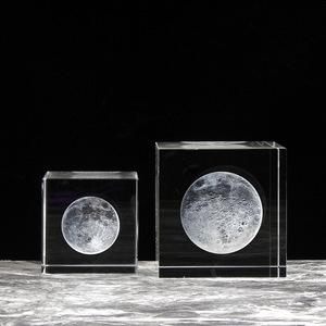 K-6028厂家批发高品质K9水晶立方体定制3D激光水晶玻璃相框立方体 - Product Image 4