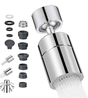 Aérateur de Robinet Pivotant Chromé WEIHAO, Filtre à Eau Rotatif à 360 Degrés Anti-éclaboussures, Buse Économiseuse d'Eau pour Évier de Cuisine
