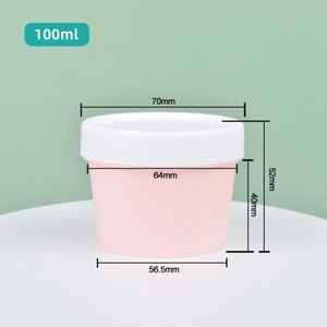 Pot de crème corporelle vide de 100 ml, coloré, avec couvercle blanc, de forme ronde, pour soins de la peau, lait corporel, gel d'aloe vera, pots en plastique PP, bouteilles de crème glacée - Product Image 6