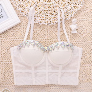Top Corto sin Tirantes Tks Popular, Corsé Sexy con Adornos, Bordado <span class=keywords><strong>3D</strong></span>, Diseño Transpirable de Punto - Product Image 1