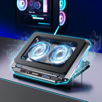 Base de refroidissement portable D17 à double ventilateur pour bureau de jeu et poste de travail quotidien