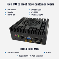 Mini PC industriel Intel I5 1235U avec ventilateur DC12V 4*USB3.0 1*M.2 2280 DDR4 3200 MHZ 1*VGA+2*RS232COM+1*Intel I226-V LAN+1*