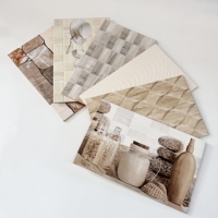 Prix bas 250*400mm Carrelage mural à fleurs décoratives pour salle de bain et mur de cuisine