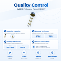 Transistor MOSFET Kanal-P EvolE -100V -6.5A Seri A3-02B(B4) RDS(on) Rendah 0.45 Hole High Side Load Switch Setara 2N6849