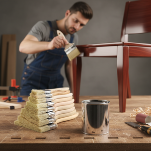 Pinceaux en poils de porc en gros, pinceaux multi-usages à manche en bois pour la décoration intérieure, le teinture, le vernis, la colle et le nettoyage - Product Image 4