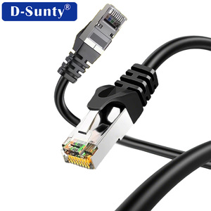 สายแพทช์ OEM Cat6 BC 26AWG 4 คู่ สายเชื่อมต่อ Cat 6a S/FTP RJ45 สายอีเธอร์เน็ต Cat6a 8P8C ROHS สีดำ 3ม. 10ม. 20ม. สายเคเบิลเครือข่าย - Product Image 2