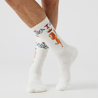 Vente en gros OEM ODM de chaussettes de sport jacquard personnalisées en vrac chaussettes en coton avec logo personnalisé pour hommes femmes