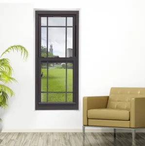 Finestre scorrevoli verticali a doppia anta con finestra sospesa in alluminio stile americano
