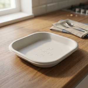 Plato Cuadrado de 7 Pulgadas de Bagazo 100% Natural, Vajilla Ecológica Compostable para Servicio de Alimentos con Opción de Logotipo Personalizado, Venta al por Mayor - Product Image 4