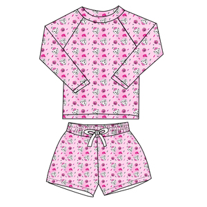 Babylovey Custom Printed Spandex/Polyester Anti-Bacterial Eco-Friendly Two-Piece <strong>Boys</strong> <strong>Swim</strong> Trunk <strong>Set</strong> for Summer - Product Image 3