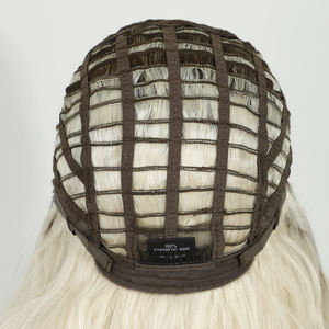 Perruque <span class=keywords><strong>mi</strong></span>-longue en fibre synthétique de 24 pouces avec <span class=keywords><strong>frange</strong></span> droite, ondulée, bouclée, ondulée, pour un usage quotidien, taille de bonnet réglable - Product Image 6