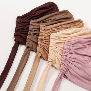 Hijab Istantaneo in Tinta Unita con Sottocappuccio, Turbante Musulmano per Donne, Cappuccio Interno in Modal - Product Image 5