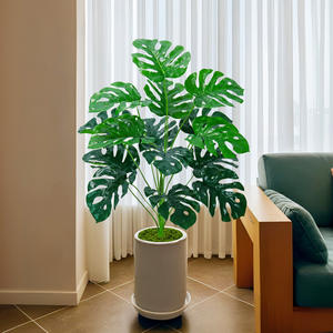 Meilleure Vente Plantes Artificielles Tropicales Monstera en Plastique Vert Armée Feuille de Tortue en Pot Écologiques pour Décoration Intérieure et Extérieure - Product Image 5