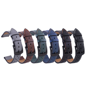 Bracelet de remplacement en cuir véritable 18mm 20mm 22mm 24mm Bracelet de montre intelligent pour Samsung <span class=keywords><strong>HUAWEI</strong></span> - Product Image 3
