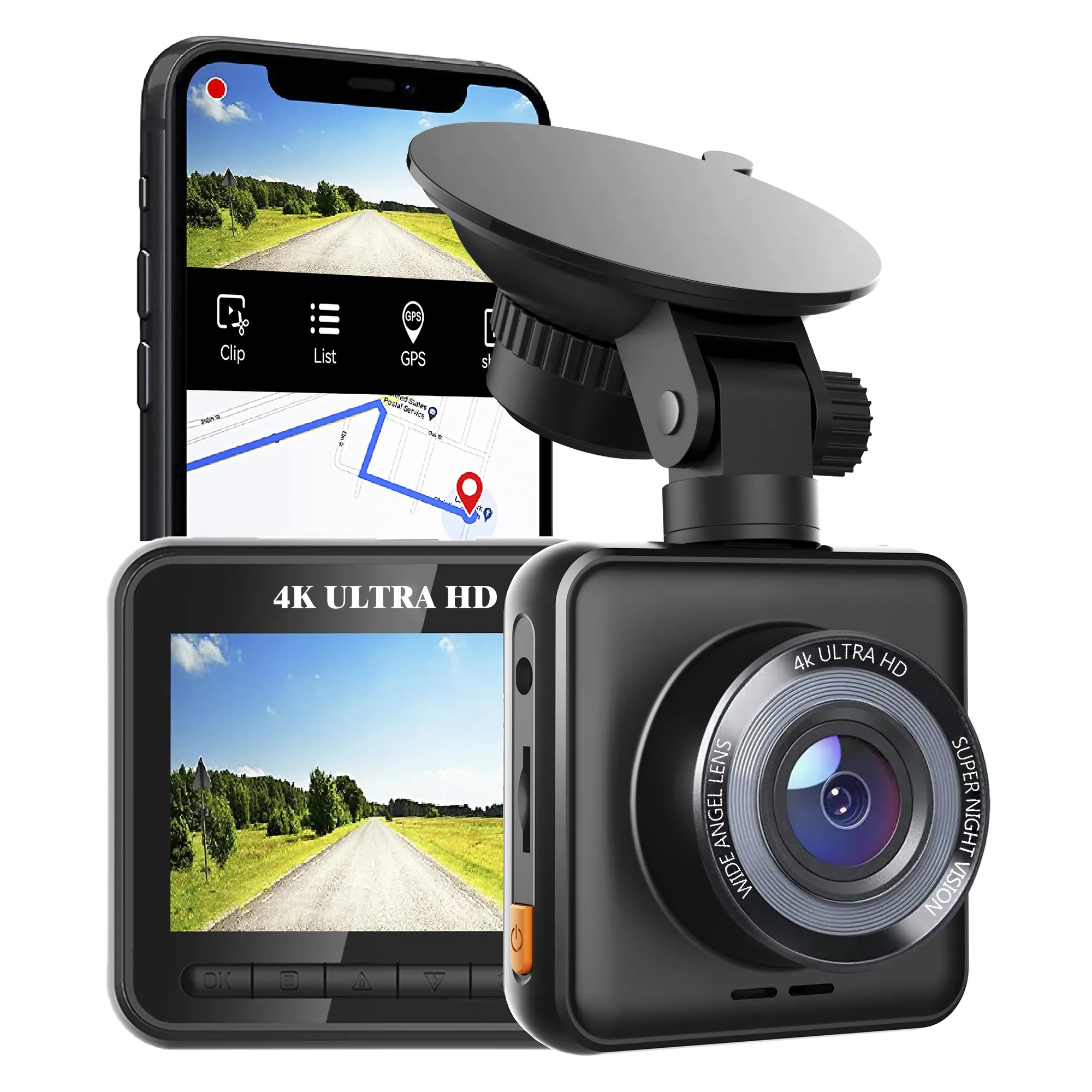 Hot selling Car Dual Dash Cam 4K FHD Dual Lens Front DVR Video Recorder Car Camera