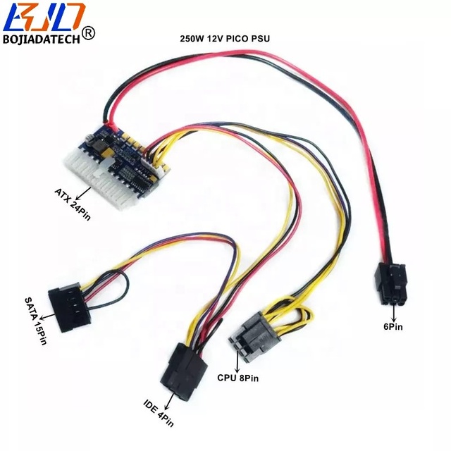 250W Output 24Pin ATX Pico PSU Module MINI ITX PC Power Supply (12V Input PCI-E 6Pin Power Connector) for Mini PC Computer Case