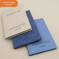 Carnet de planification et journal de bien-être personnalisé en tissu de lin avec couverture rigide, reliure thermique, impression par sublimation et gaufrage, formats A5/A6/A7/A4/B5, pour entreprise