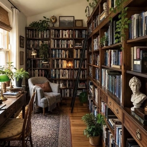<span class=keywords><strong>Libreria</strong></span> su Misura per Studio con Personalizzazione Completa della Casa, <span class=keywords><strong>Libreria</strong></span> a Muro con Ampio Spazio di Archiviazione e Scrivania Integrata con Scala - Product Image 2