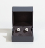 Boîte à boucles d'oreilles à charnière au design minimaliste, étui d'emballage de bijoux personnalisé avec logo, support à boucles d'oreilles en velours, prix de gros usine