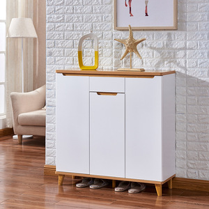 Porte <span class=keywords><strong>d</strong></span>'entrée Armoire à chaussures Nordic Solid Wood Simple Modern Hall Entrée Partition Locker Hanger Coat Cabin - Product Image 6