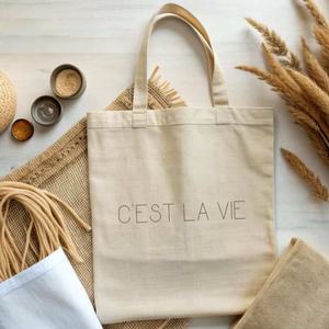 Sac à Bandoulière en Toile avec Logo Imprimé Personnalisé Sac Fourre-Tout Portable de Style Vintage Sac à Main Réutilisable de Cadeau de Mariage à Bas quantité minimale de commande - Product Image 1