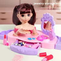 Ensemble de jeu de maquillage et de déguisement pour filles de 4 à 6 ans, avec coiffeuse de princesse en plastique de marque HDX, lumières simulées, pour le jeu d'imitation transfrontalier