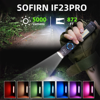 Sofirn IF23 PRO Torche EDC puissante 5000lm avec lumière magnétique RVB Lampe de poche LED rechargeable étanche 21700