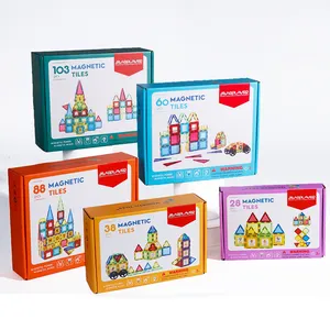 Kids Educatief 3D Diy Bouw Speelgoed Magneet Bouwsteen Set Transparante Magnetische Tegels Blokken Voor Kinderen