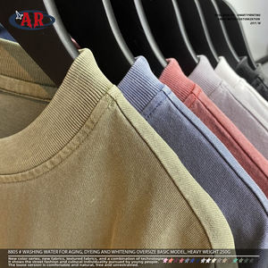 ODM/OEM 100% coton pur, lavé, teint et blanchi, style basique avec 18 couleurs populaires. T-shirt à manches courtes de poids <span class=keywords><strong>lourd</strong></span> 250g - Product Image 5