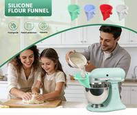 Entonnoir à farine pliable en silicone pour mixeur KitchenAid KSM150 QT4.5-5.0, anti-fuite, pour nettoyage et préparation culinaire