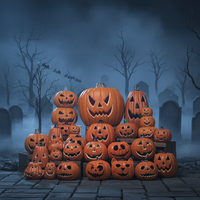 Lumière LED Tête de Citrouille d'Halloween Effrayante, Décoration Lumineuse en Plastique Marque JM pour Maison, Fête, Jardin, Extérieur, Décoration Horripilante