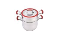 Pot à vapeur populaire en forme de ventre pour soupe et couscous avec couvercle en silicone miroir polonais double chaudière