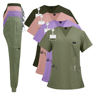 <span class=keywords><strong>Divisa</strong></span> Infermieristica alla Moda con Scollo a V e Maniche Corte, Uniforme Sanitaria per Uomini e Donne - Product Image 1