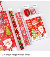 Material Escolar al por Mayor, Juego de Papelería Navideña Sanrio, Caja de Lápices para Niños, Materiales de Papel y Madera, Caja de Regalo de Material Escolar