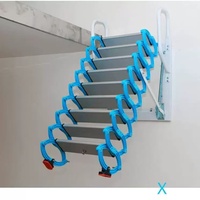 Échelle de levage d'escalier de grenier extensible invisible en métal à rétraction manuelle conception pliante intérieure et extérieure pour les villas chinoises