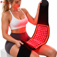 Ceinture de luminothérapie rouge sans fil avec batterie 5000 mAh, massage chauffant et thérapie par infrarouge proche pour le dos