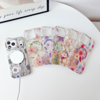 Nouvelle coque de téléphone magnétique anti-chute avec cadre d'appareil photo en strass floral de haute qualité pour iPhone 18 Pro Max iPhone 17 Pro Max
