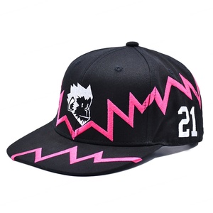 Chapeaux à fermeture éclair en sergé de coton non structurés à 6 panneaux avec logo brodé personnalisé - Product Image 1